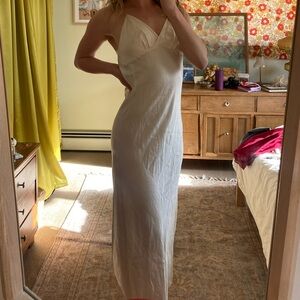 Vintage white silk slip dress